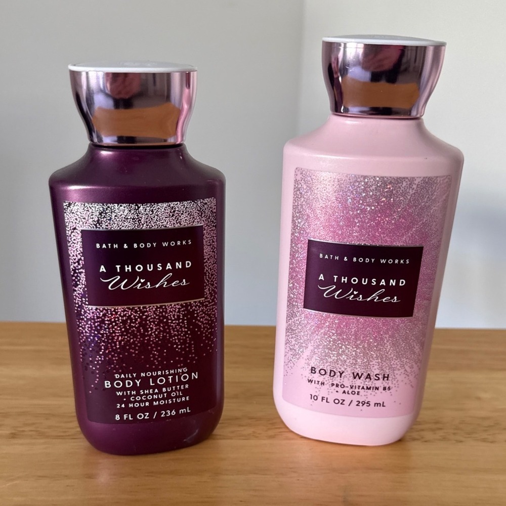 Bath & Body Works A Thousand Wishes Body Wash + Body Lotion Set of 2 Pink Gift